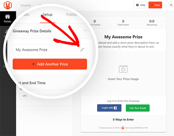 Creating a giveaway in RafflePress is easy
