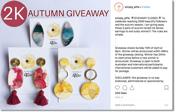 Fall giveaway prize ideas