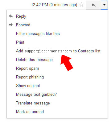 Add the email address to your contact list