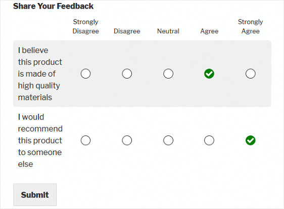 creating a likert scale in word