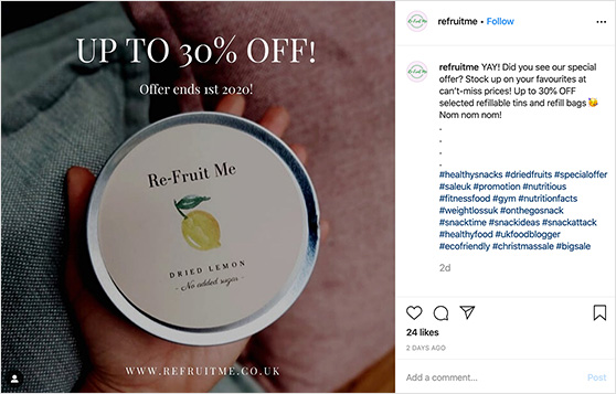 Offer discounts on Instagram to get more likes