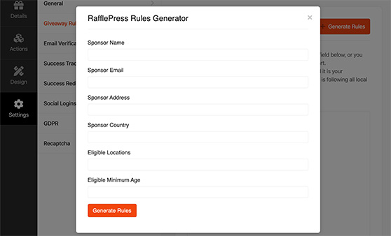 RafflePress rules generator