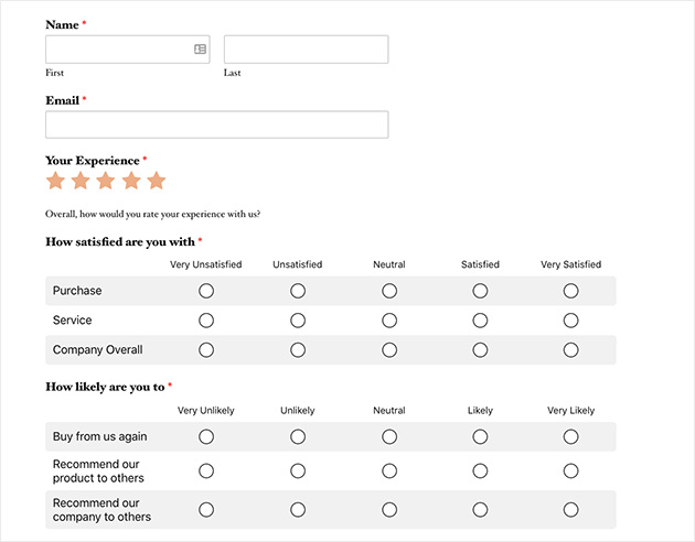 A simple survey form