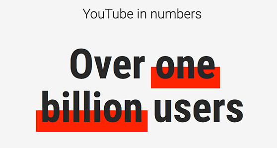 YouTube in numbers: over one billion users