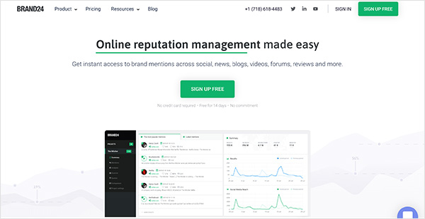 Brand 24 online reputation management