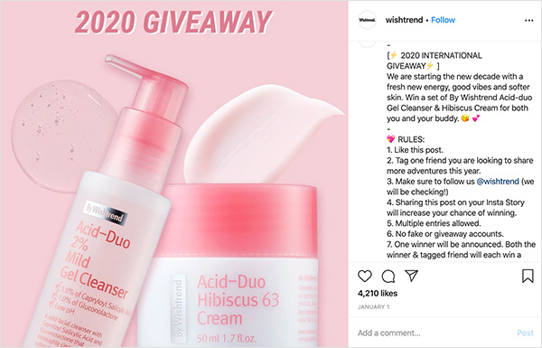 Instagram beauty giveaway