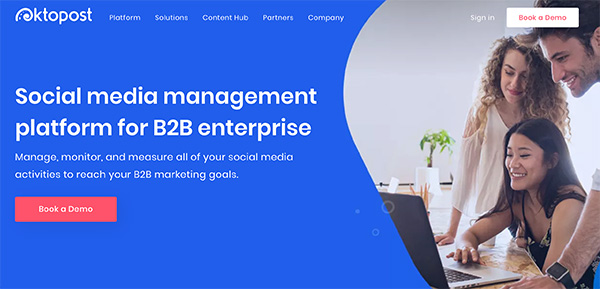 Oktopost social media management platform for B2B