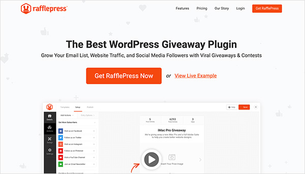 raffepress best WordPress giveaway plugin