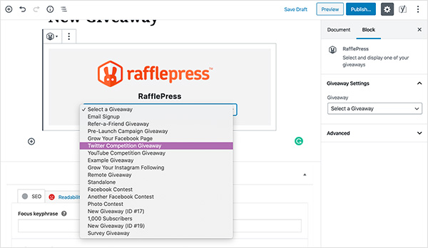 Choose your contest from the dropdown box