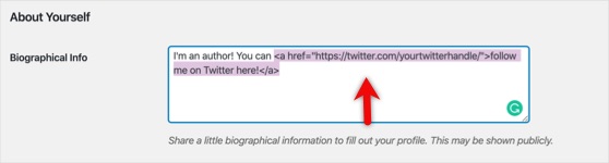 Add a link to your twitter profile in your author bio