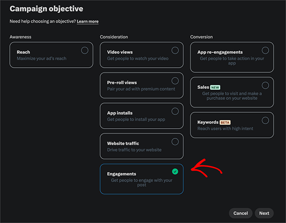 Boosting a top performing post with X Ads for greater reach