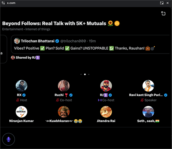 Hosting a live X Spaces audio event to connect with followers