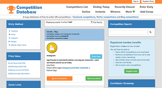 UK Competition Database