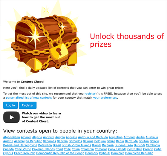 Contestchest sweepstakes directory