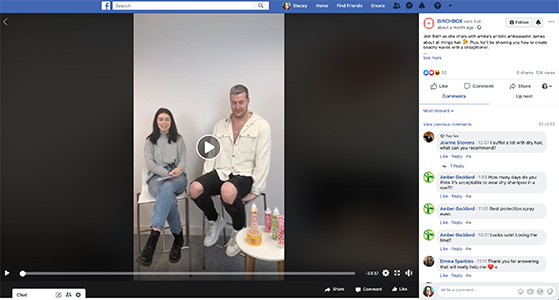 Facebook live video