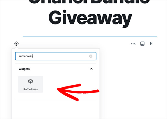 RafflePress blog giveaway WordPress block