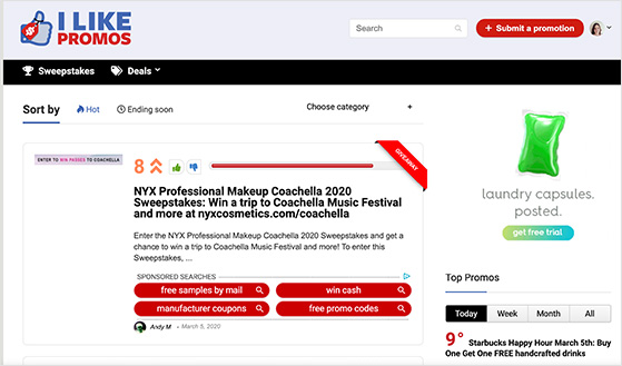 I Like Promos online sweepstakes websites