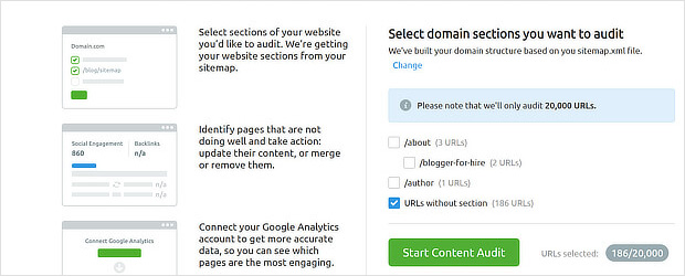 SEMRush content audit