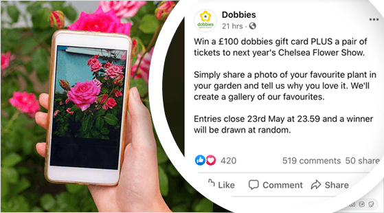 user generated content facebook giveaway examples