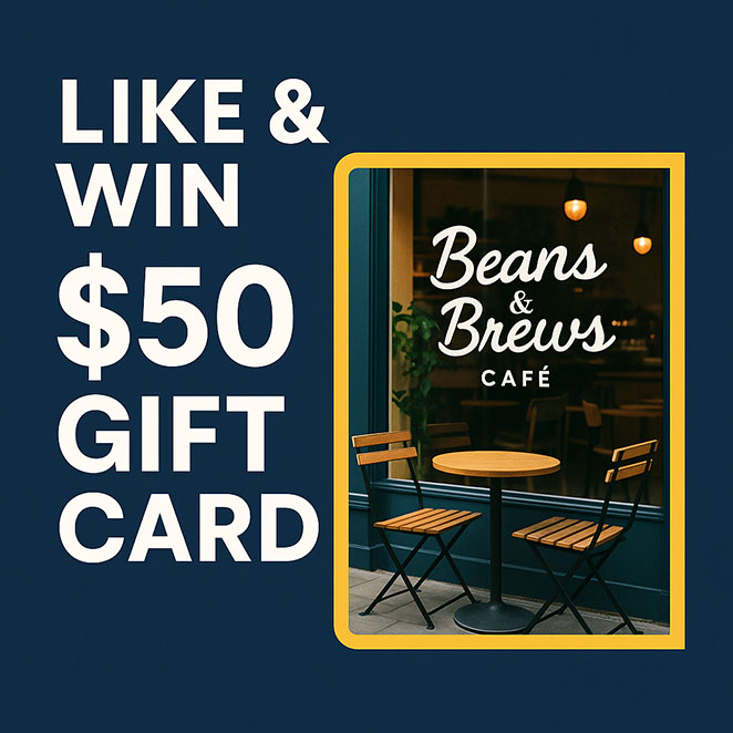 Facebook giveaway example from a local small business.