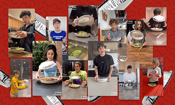 Chipotle tiktok social media lid flip challenge