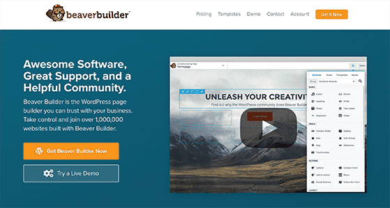 Beaver builder drag-and-drop WordPress page builder