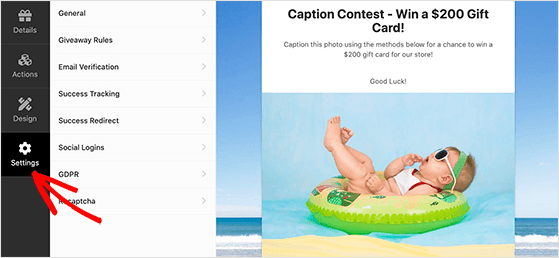 Configure the settings for your caption contest