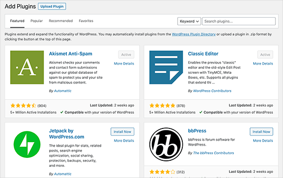 You can find WordPress plugins by searching for plugins from the add plugins section in your WordPress site