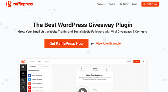 RafflePress is the best social media contest tools