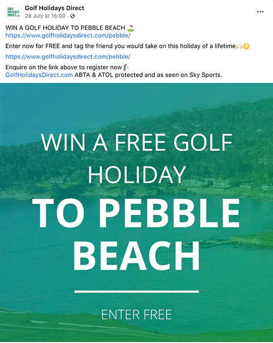 Example of a great facebook contest prize idea