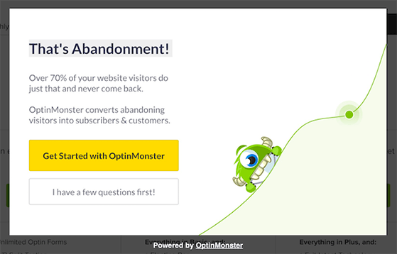 OptinMonster exist intent popup