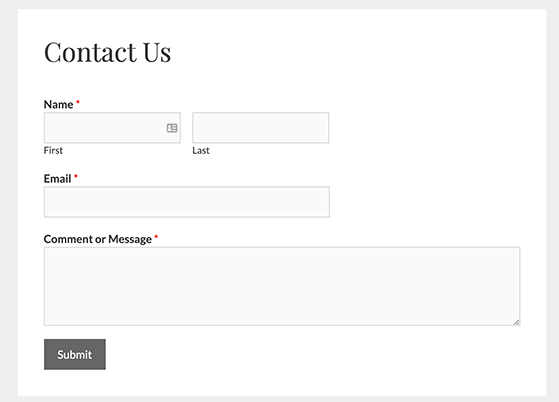 how to add a contact form in WordPress example