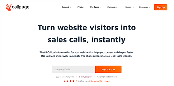 CallPage lead generation software