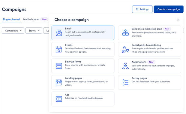 Creating a Newsletter campaign in Constant Contact