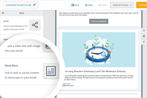 customize the email campaign template in the drag and drop email builder