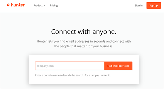 Hunter is the best lead generation tool for finding email addresses