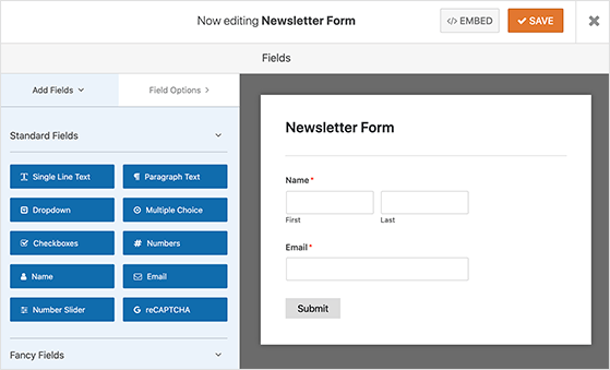 wpforms sign up form builder