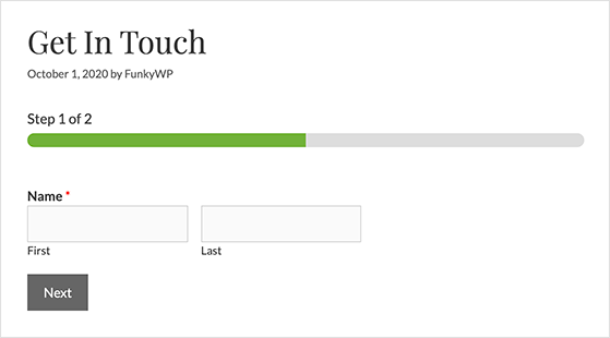 WPForms multi-step form example