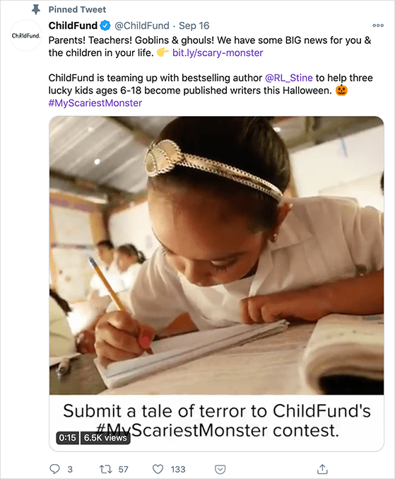 ChildFund hashtag contest with giveaway hashtag