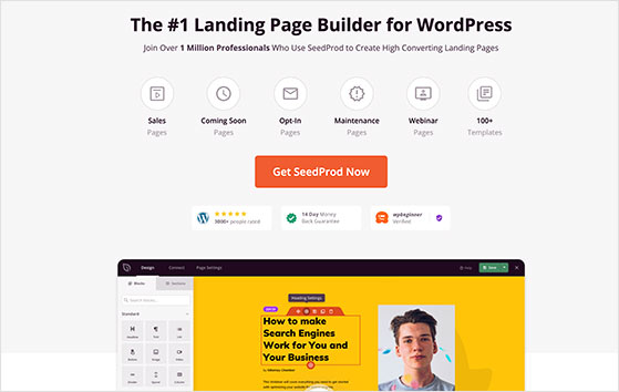 Seedprod, the best WordPress landing page builder and coming soon page plugin