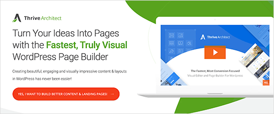 Thrive Architect drag-and-drop WordPress page builder