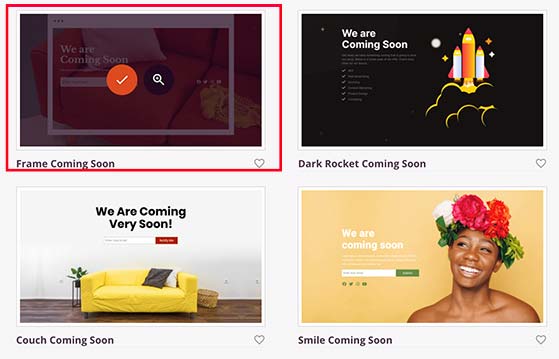 Choose a coming soon page template