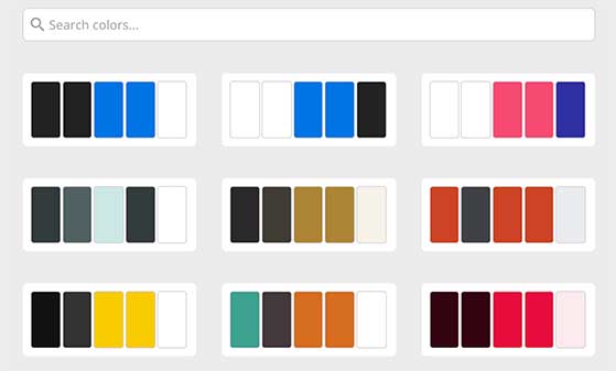 Choose from over 20 pre-built color palettes