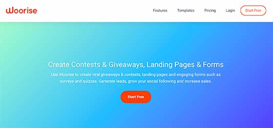 Woorise social media contest tool