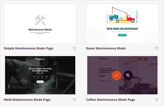 Choose a maintenance mode template for WordPress