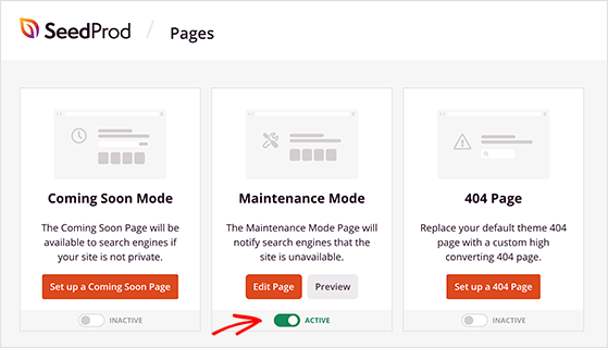 Enable WordPress maintenance mode