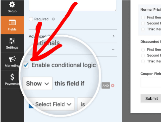 Conditional logic in WPForms