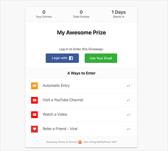 youtube giveaway actions