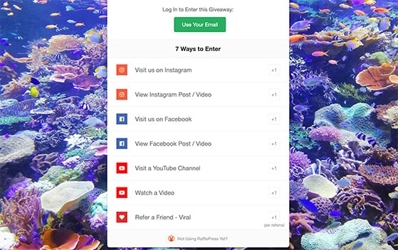 RafflePress YouTube giveaway example