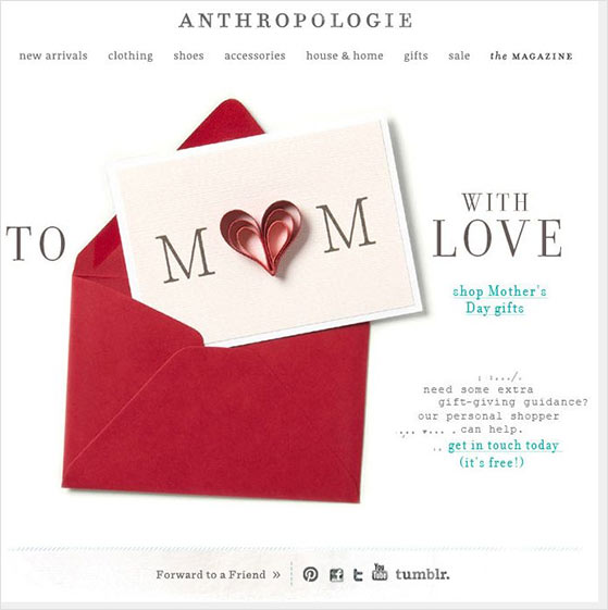 Mother's Day email marketing campaign.